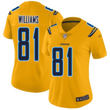 Los Angeles Chargers NFL Football Mike Williams Gold Jersey Women Limited #81 Inverted Legend->los angeles chargers->NFL Jersey